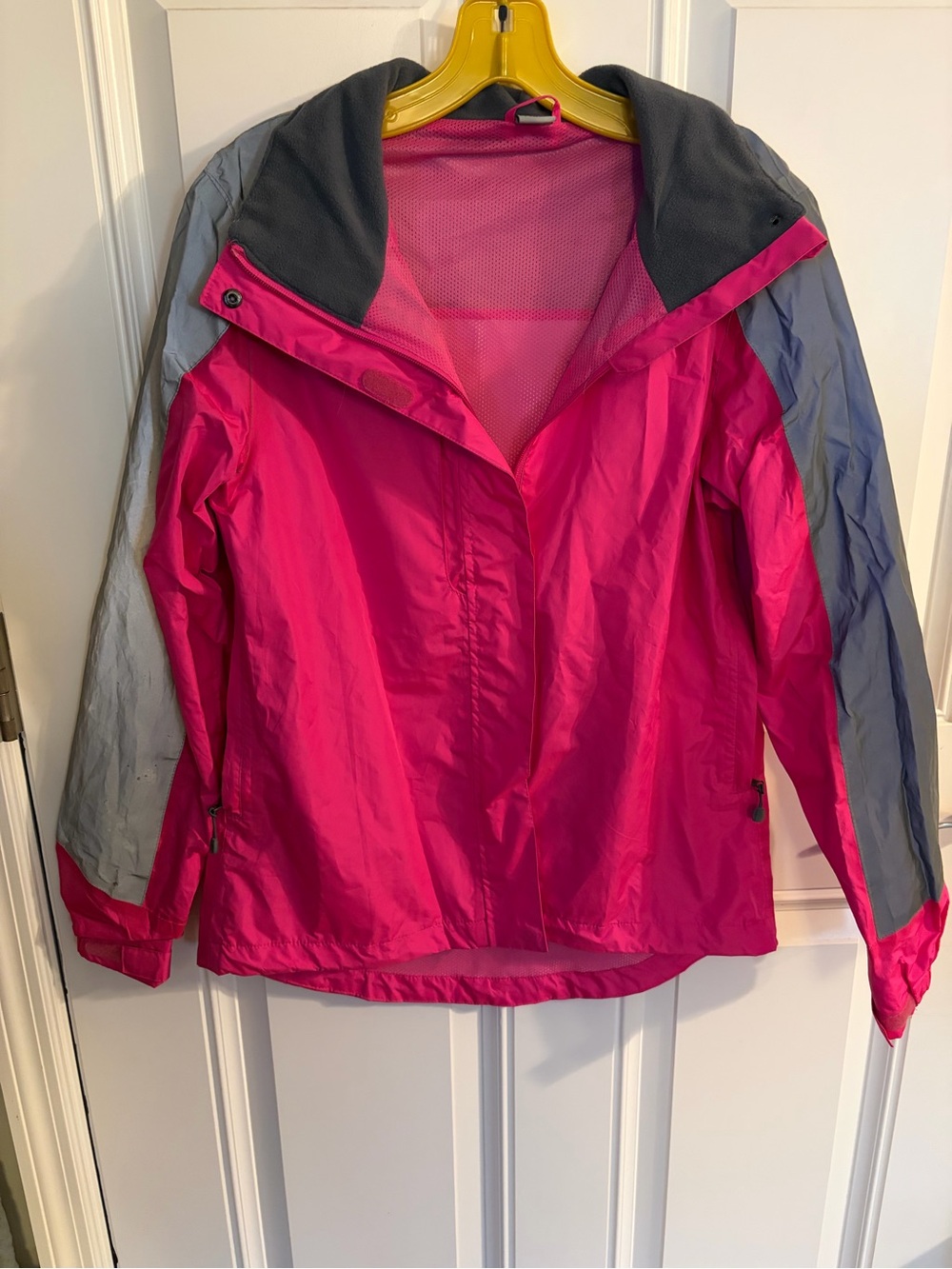Woman’s Pink & Gray Waterproof Jacket - Lightweight Rain Shell